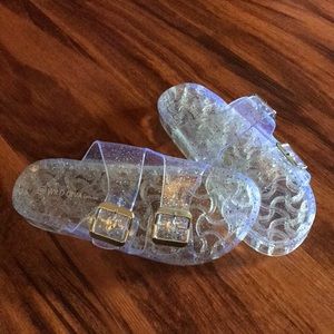 Birkenstock style jellies glitter translucent 6